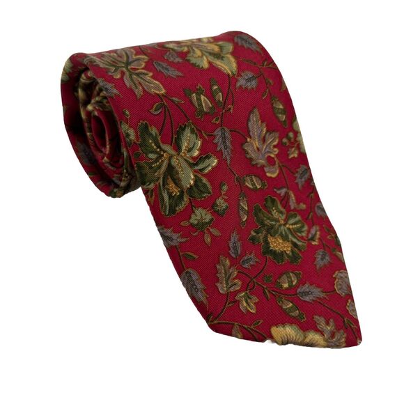 Brooks Brothers Men's Tie Floral Silk Necktie USA Designer Multi-Colored - Picture 10 of 11